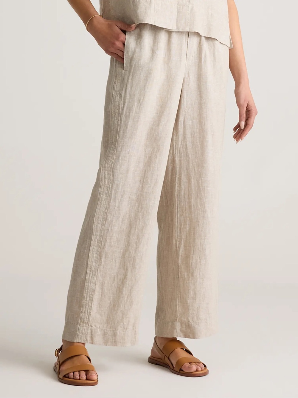 Quince Womens 100% Linen Wide Leg Drawstring Pants Size XL